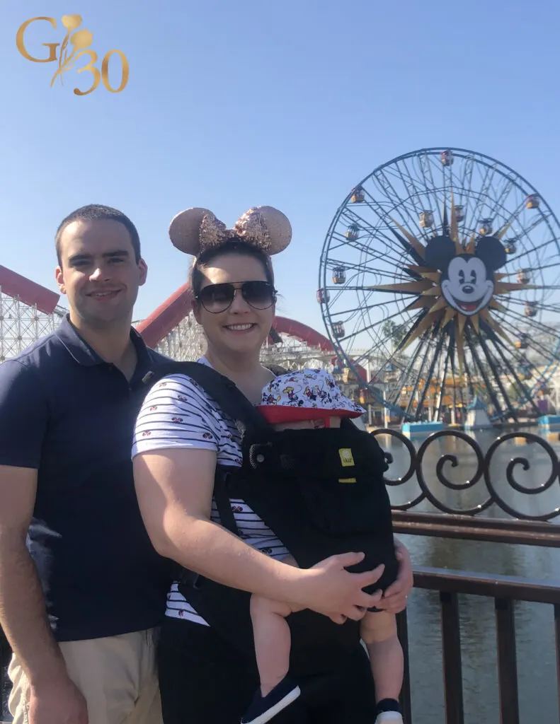 family at disneyland