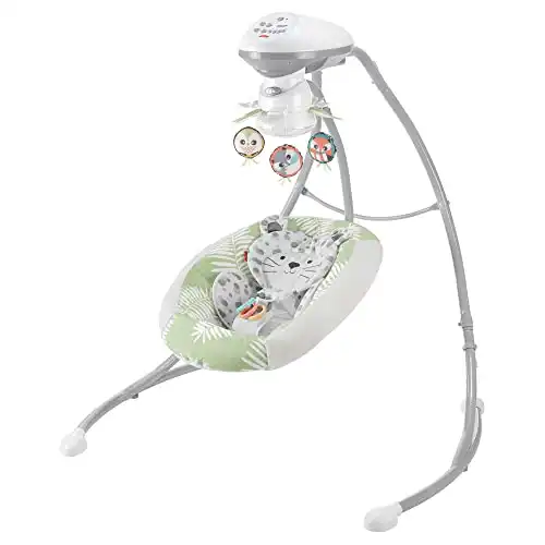 ​Fisher-Price Snow Leopard Baby Swing, Dual-Motion Newborn Seat with Music, Sounds, and Motorized Mobile