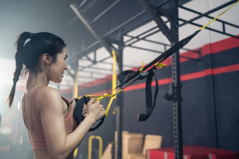 working out at the gym